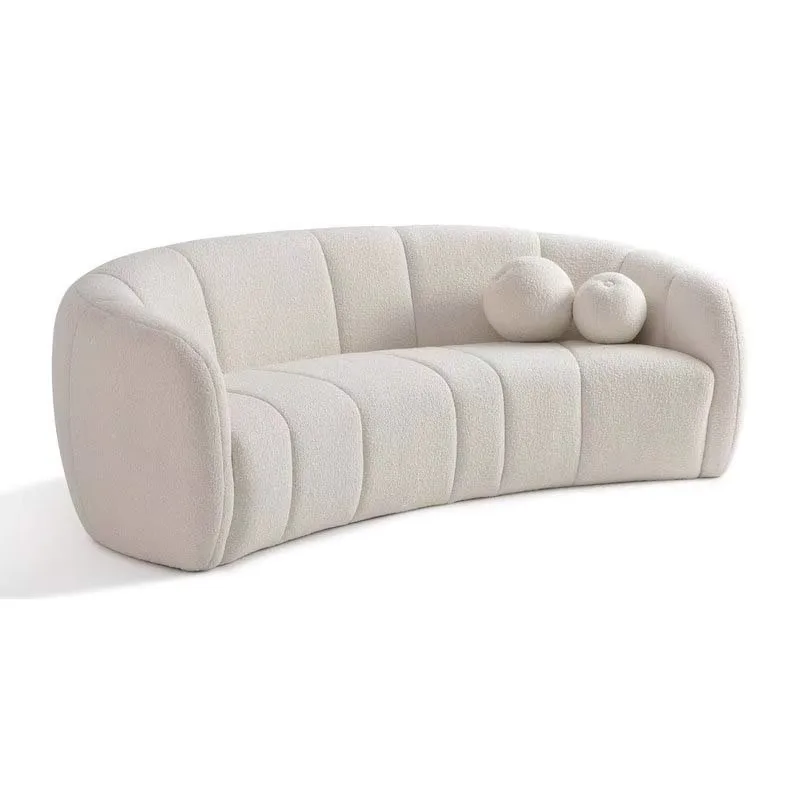 Nordic curved fabric lamb wool three-person sofa Italian light luxury living room small apartment furniture
Nordic curved fabric lamb wool three-person sofa Italian light luxury living room small apartment furniture