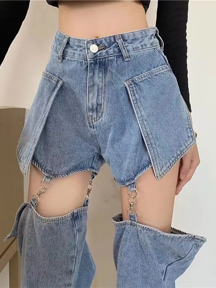 Irabeezt High Waiste Jean Women Fashion Chain Design Trousers Female Loose Straight Pants 2025 Spring New Detachable Short Trend
Irabeezt High Waiste Jean Women Fashion Chain Design Trousers Female Loose Straight Pants 2025 Spring New Detachable Short Trend
