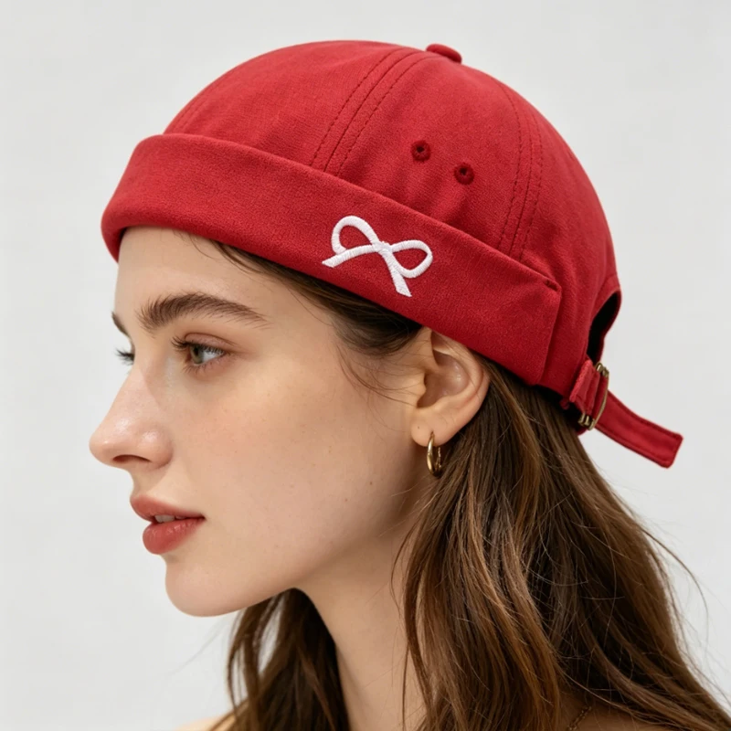 Cute Bow Tie Embroidered Skullcap Adjustable Streetwear Docker Hat Brimless Cap
Cute Bow Tie Embroidered Skullcap Adjustable Streetwear Docker Hat Brimless Cap