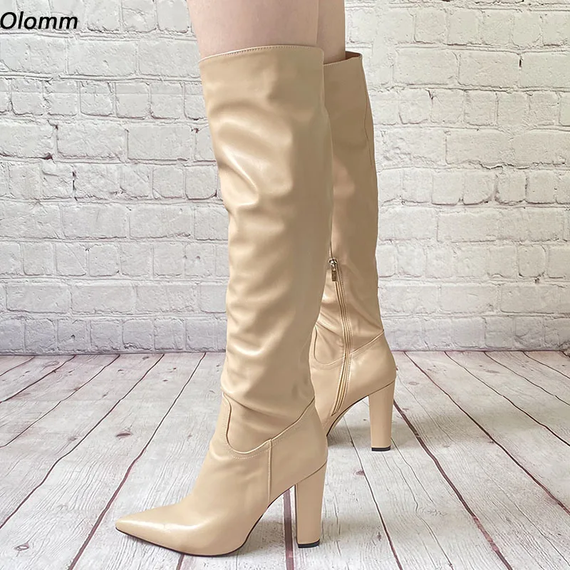 Olomm Italian Style Women Winter Knee Boots Matt Block Heels Pointed Toe Nude Black Red Boutique Party Shoes US Size 5-15
Olomm Italian Style Women Winter Knee Boots Matt Block Heels Pointed Toe Nude Black Red Boutique Party Shoes US Size 5-15