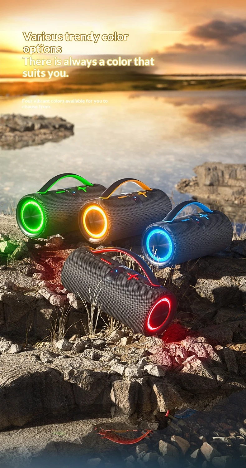 Портативная Bluetooth-колонка 5.3 с мощными басами, водонепроницаемая (IPX5), с RGB-подсветкой, для дома, улицы, вечеринок и игр
Портативная Bluetooth-колонка 5.3 с мощными басами, водонепроницаемая (IPX5), с RGB-подсветкой, для дома, улицы, вечеринок и игр