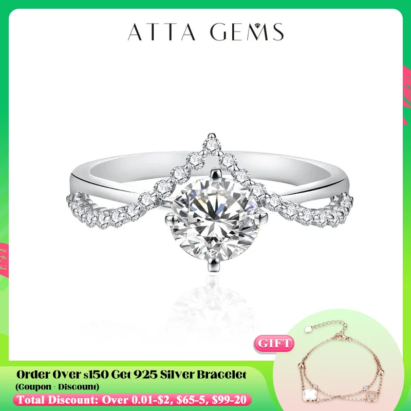 ATTAGEMS D Color VVS1 Round Shape 6.0mm Moissanite Ring Pure 10K 14K 18K Gold Luxury Engagement Ring for Women Gift Trending
ATTAGEMS D Color VVS1 Round Shape 6.0mm Moissanite Ring Pure 10K 14K 18K Gold Luxury Engagement Ring for Women Gift Trending