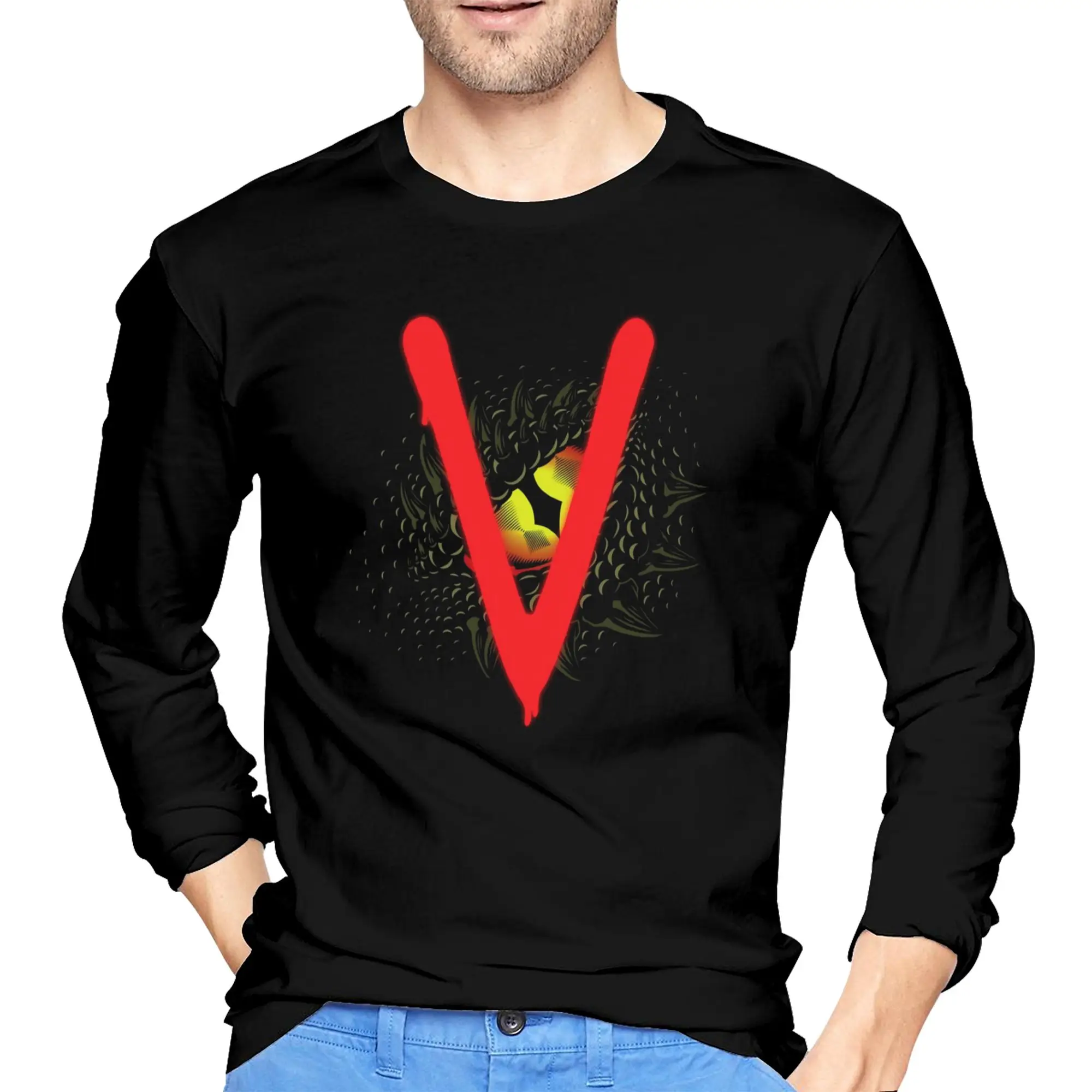 V The Visitors Insignia Мужская футболка с длинными рукавами Модные футболки с круглым вырезом Весенние и осенние мужские топы
V The Visitors Insignia Мужская футболка с длинными рукавами Модные футболки с круглым вырезом Весенние и осенние мужские топы