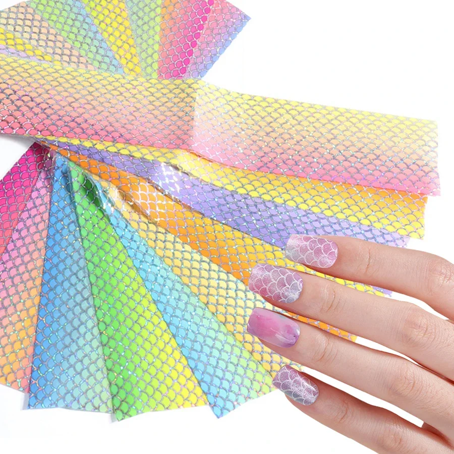 10pcs Mermaid Gradient Starry Nail Foils Holographic Adhesive Paper for Nail Art Decorations
10pcs Mermaid Gradient Starry Nail Foils Holographic Adhesive Paper for Nail Art Decorations