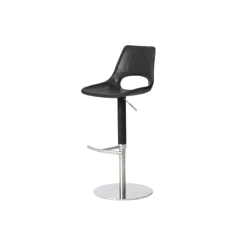 Medieval light luxury Nordic saddle leather lifting high stool backrest lifting chair stainless steel bar chair front
Medieval light luxury Nordic saddle leather lifting high stool backrest lifting chair stainless steel bar chair front