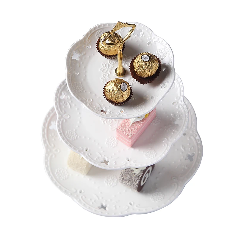European ceramic three-layer fruit plate, embossed wedding multi-layer western food plate, household dim sum plate
European ceramic three-layer fruit plate, embossed wedding multi-layer western food plate, household dim sum plate