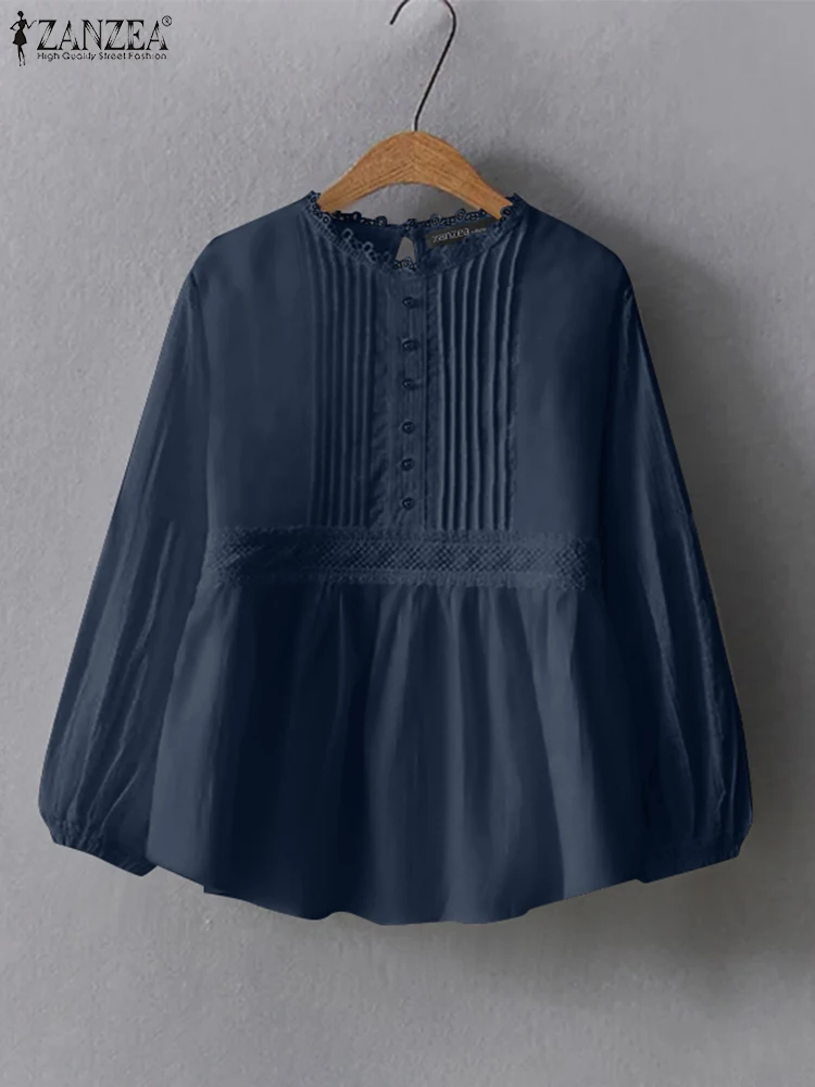 Fashion Tops ZANZEA Women Blouses Solid Color Lace Patchwork Summer Spring Loose Long Sleeve Blusas Tunic OL Work Streetwear
Fashion Tops ZANZEA Women Blouses Solid Color Lace Patchwork Summer Spring Loose Long Sleeve Blusas Tunic OL Work Streetwear