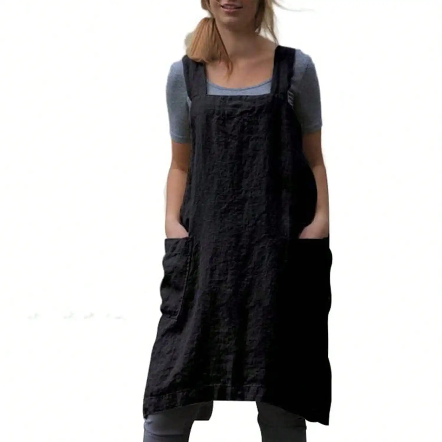 Cotton Linen Cross Back Pinafore Apron For Women, With Pockets For Baking Cooking Gardening
Cotton Linen Cross Back Pinafore Apron For Women, With Pockets For Baking Cooking Gardening