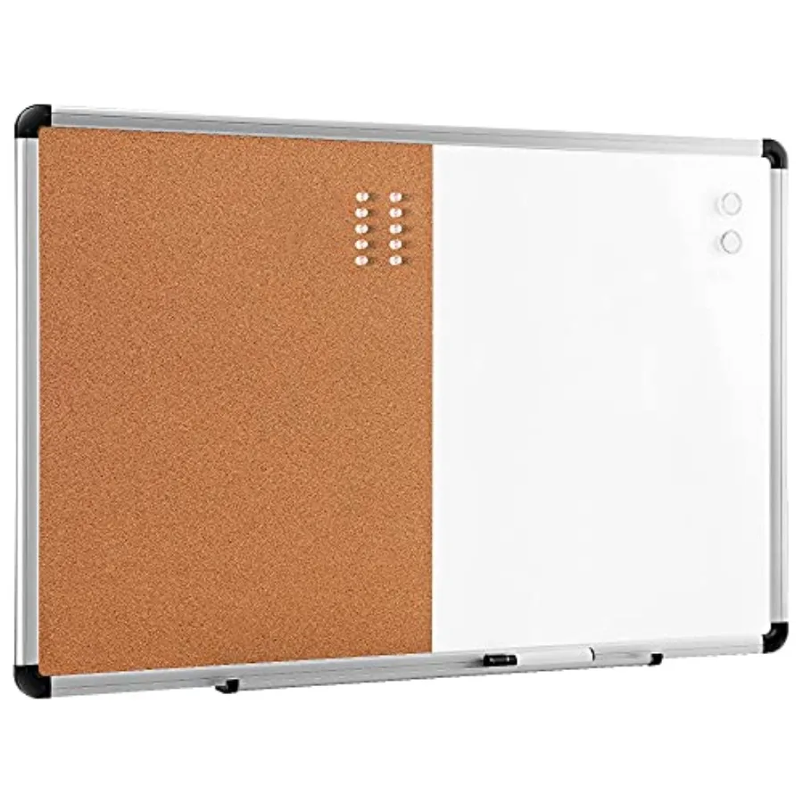 Magnetic Dry Erase Whiteboard and Cork Board Combo, Wall Mounted for Home, Office and Classroom, Aluminum Frame, 36" x 24", Whi
Magnetic Dry Erase Whiteboard and Cork Board Combo, Wall Mounted for Home, Office and Classroom, Aluminum Frame, 36" x 24", Whi