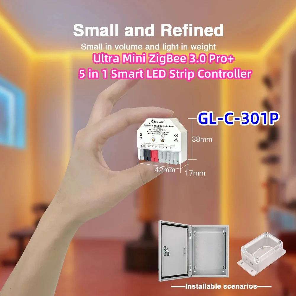 GL-C-301P ZigBee3.0 Pro+ Ultra Mini 5in1 LED Strip Controller RGBCCT RGBW WWCW APP Voice Control ZigBee 2mqtt Conbee SmartThings
GL-C-301P ZigBee3.0 Pro+ Ultra Mini 5in1 LED Strip Controller RGBCCT RGBW WWCW APP Voice Control ZigBee 2mqtt Conbee SmartThings