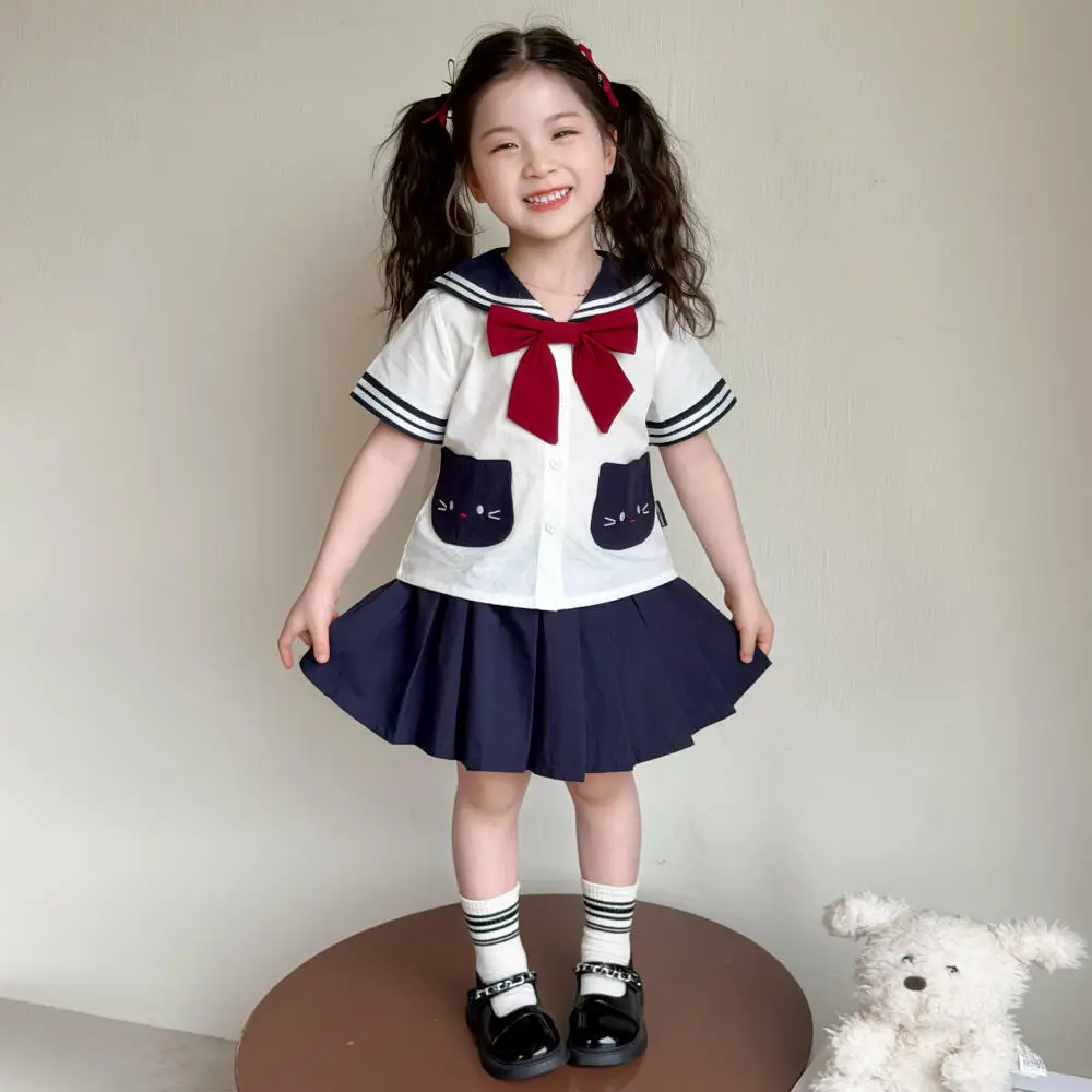 Sanrio Hello Kitty Girls' College Style Suit Summer 2026 New Baby Anime Cat Shirt Children's Pleated Skirt Two-Piece Set Kawaii
Sanrio Hello Kitty Girls' College Style Suit Summer 2026 New Baby Anime Cat Shirt Children's Pleated Skirt Two-Piece Set Kawaii