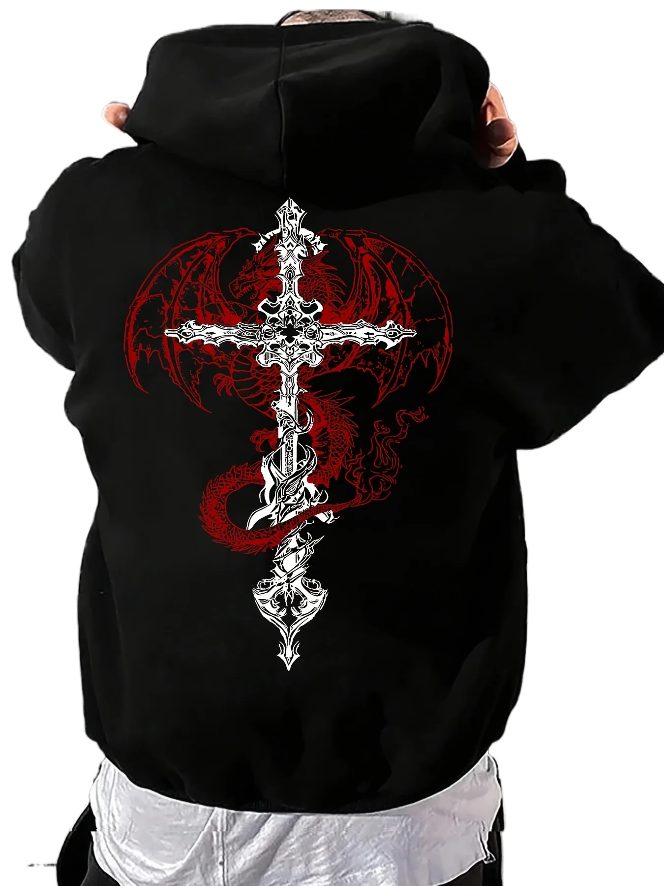 Мужская толстовка с капюшоном в готическом стиле с крестообразным принтом на осень и зиму, повседневная и удобная, качественная толстовка с капюшоном
Мужская толстовка с капюшоном в готическом стиле с крестообразным принтом на осень и зиму, повседневная и удобная, качественная толстовка с капюшоном