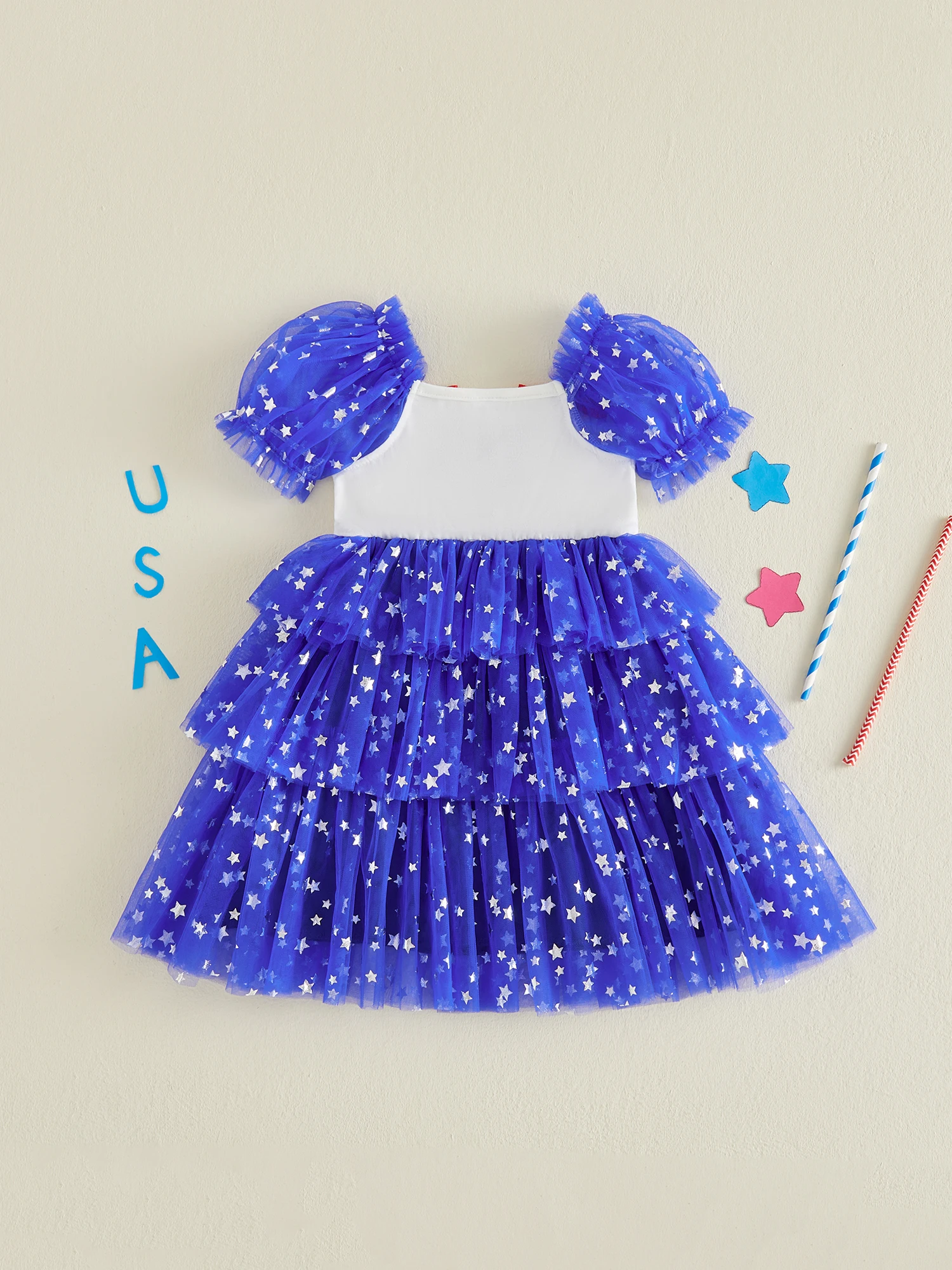 Toddler Girl Independence Day Outfit Short Sleeve American Flag Print Dress Baby 4th of July Patriotic Tulle Dress A-Line Dress
Toddler Girl Independence Day Outfit Short Sleeve American Flag Print Dress Baby 4th of July Patriotic Tulle Dress A-Line Dress