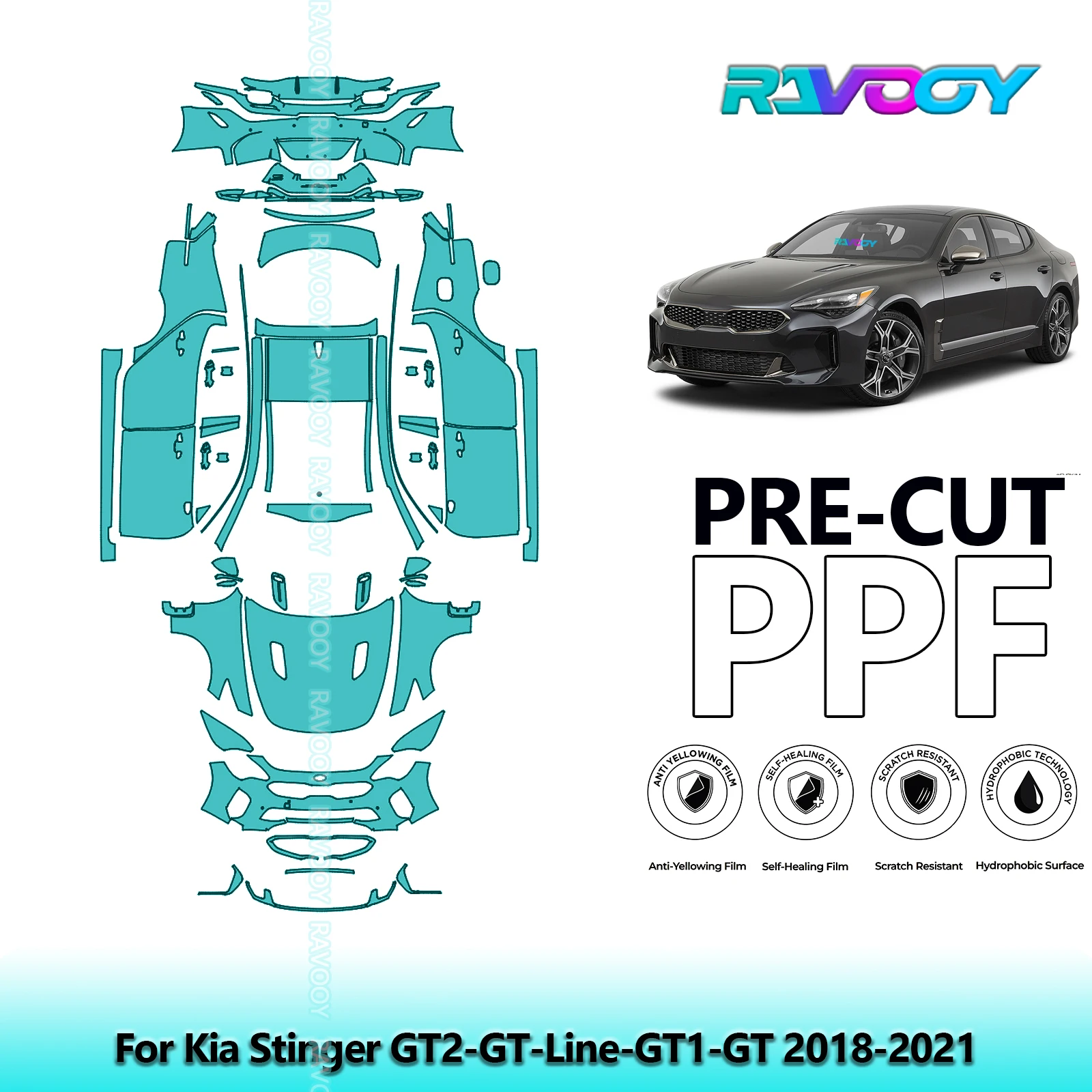 8.5Mil Full Vehicle Precut PPF Paint Protection Film For Kia Stinger GT2-GT-Line-GT1-GT 2018-2021
8.5Mil Full Vehicle Precut PPF Paint Protection Film For Kia Stinger GT2-GT-Line-GT1-GT 2018-2021