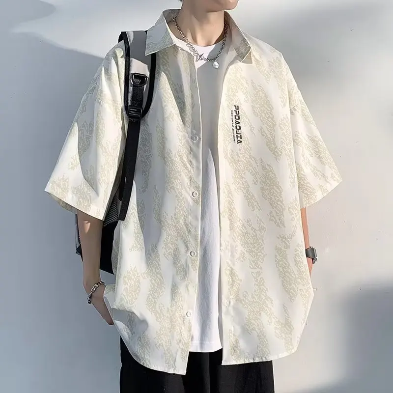 Hawaii Couples Beach Print Short Sleeve Loose Fit Shirt Trendy Japanese Style Travel Casual Shirt Youth Summer Fashion
Hawaii Couples Beach Print Short Sleeve Loose Fit Shirt Trendy Japanese Style Travel Casual Shirt Youth Summer Fashion