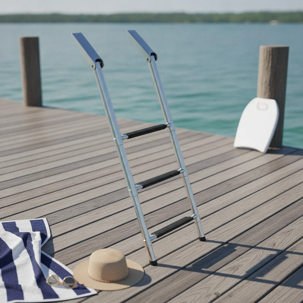 Foldable Easy Installation Folding Boat Ladder Telescoping Boat Ladder Polished Metal Finish Marine Hardware
Foldable Easy Installation Folding Boat Ladder Telescoping Boat Ladder Polished Metal Finish Marine Hardware