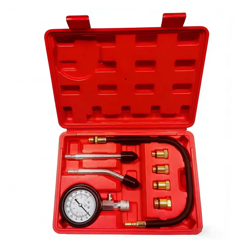 Upgrade Professional Petrol Engine Compression Tester Kit 0-300 PSI Fuel Cylinder Pressure Gauge Tool Set for Car Motorcycles