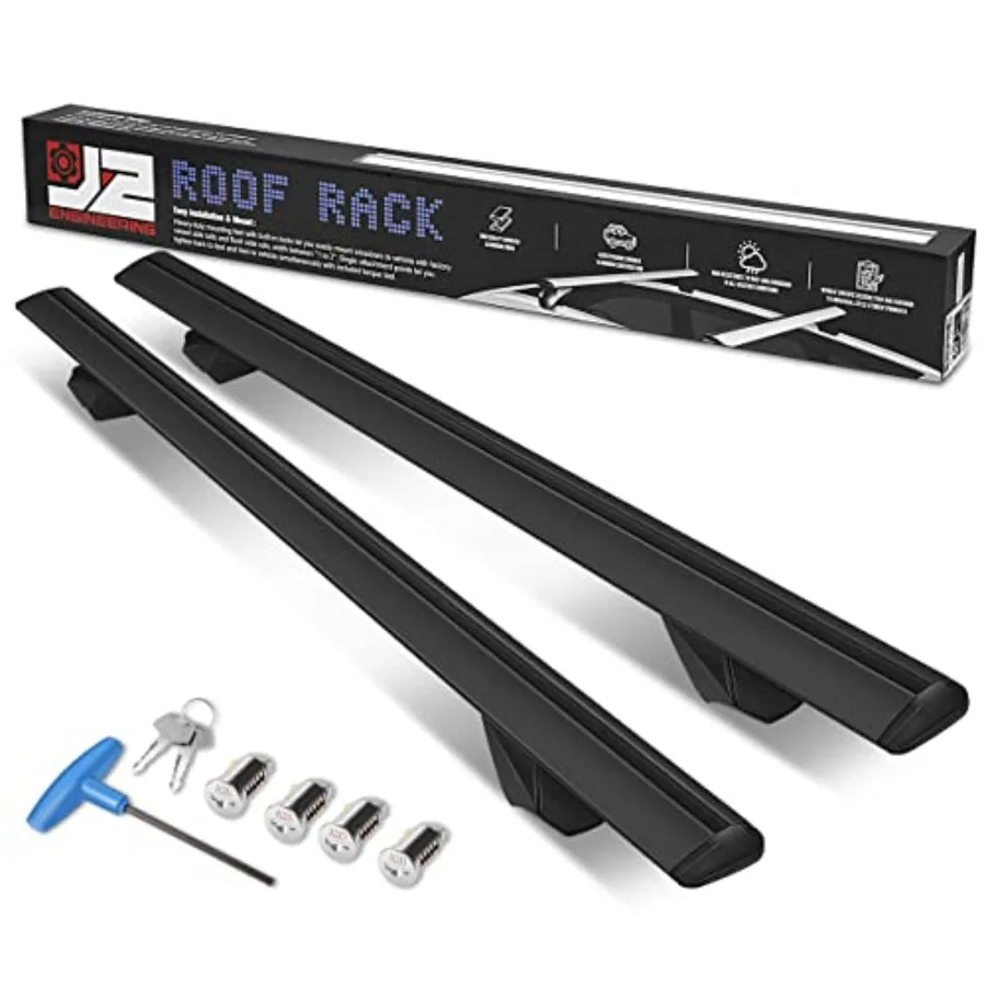 J2-RR-135-BK Pair of 55" Aluminum Roof Rack Cross Bars Cargo Luggage Carrier for Raised Rails with Angled Edges Universal 38" -
J2-RR-135-BK Pair of 55" Aluminum Roof Rack Cross Bars Cargo Luggage Carrier for Raised Rails with Angled Edges Universal 38" -