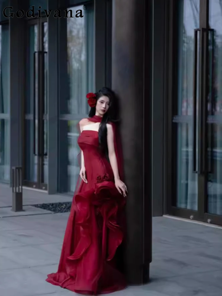 2025 New Premium Retro Elegant Lady Sleeveless Dress Sweet Sister Burgundy Birthday Banquet Graduation Dresses
2025 New Premium Retro Elegant Lady Sleeveless Dress Sweet Sister Burgundy Birthday Banquet Graduation Dresses