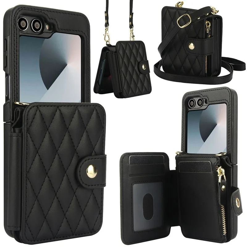 For Samsung Galaxy Z Flip 6 5 4 3 Case Luxury Soft Matte Leather Crossbody Lanyard Zipper Wallet Cards Holder Shockproof Cover
For Samsung Galaxy Z Flip 6 5 4 3 Case Luxury Soft Matte Leather Crossbody Lanyard Zipper Wallet Cards Holder Shockproof Cover