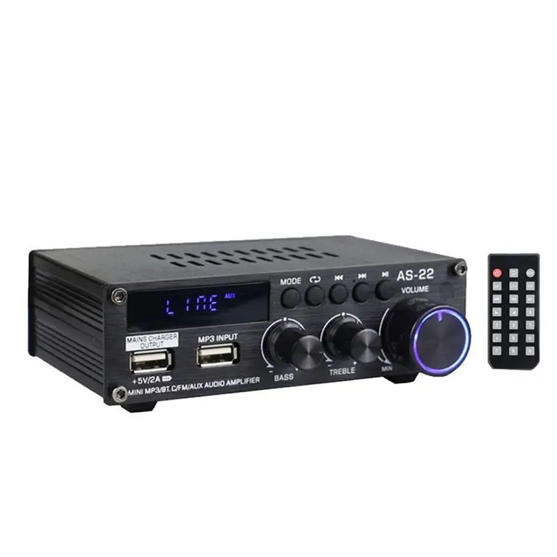 Цифровой усилитель звука AA87 AS22 Hi-Fi 30Вт x 2, 2.0-канальный автомобильный Bluetooth-усилитель, домашний стереоусилитель-ресивер
Цифровой усилитель звука AA87 AS22 Hi-Fi 30Вт x 2, 2.0-канальный автомобильный Bluetooth-усилитель, домашний стереоусилитель-ресивер
