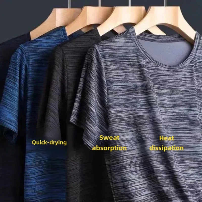 Summer Ice Silk Short Sleeve Top Men's Thin Loose-fit Round Neck Quick Dry Sports Casual Half Sleeve T-shirt
Summer Ice Silk Short Sleeve Top Men's Thin Loose-fit Round Neck Quick Dry Sports Casual Half Sleeve T-shirt