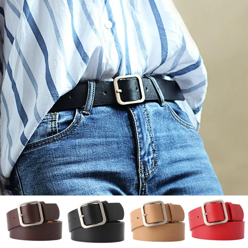 Casual Women Belt Adjustable Square Buckle Faux Leather Women's Belt for Costume Accessories Retro Faux Leather Belt
Casual Women Belt Adjustable Square Buckle Faux Leather Women's Belt for Costume Accessories Retro Faux Leather Belt
