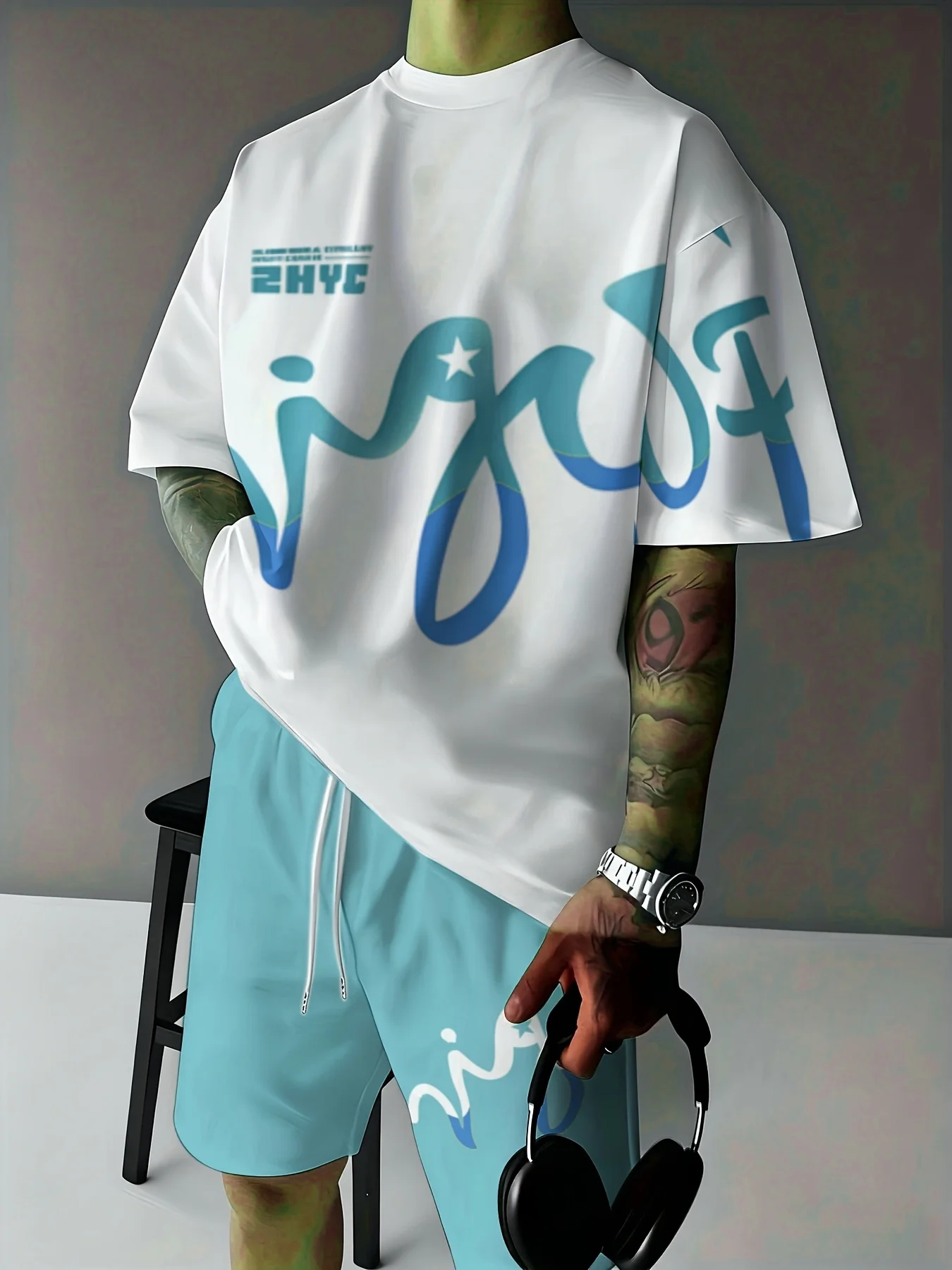 2026 Summer New Men's Short-Sleeved Set with 3D Trendy Letter Print for Casual and Street Style Comfortable and Soft
2026 Summer New Men's Short-Sleeved Set with 3D Trendy Letter Print for Casual and Street Style Comfortable and Soft