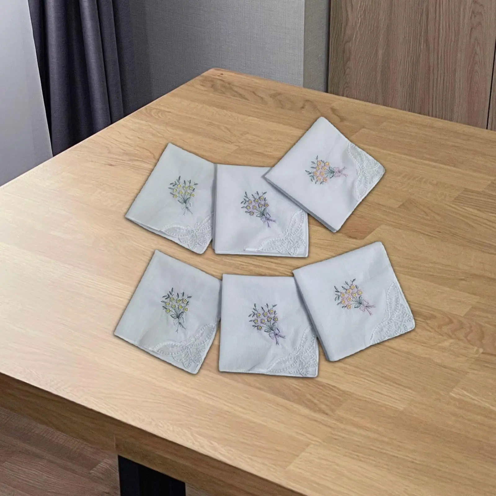 6Pcs Embroidered Lace Cotton Handkerchiefs for Birthday Gift Party Outgoings
6Pcs Embroidered Lace Cotton Handkerchiefs for Birthday Gift Party Outgoings