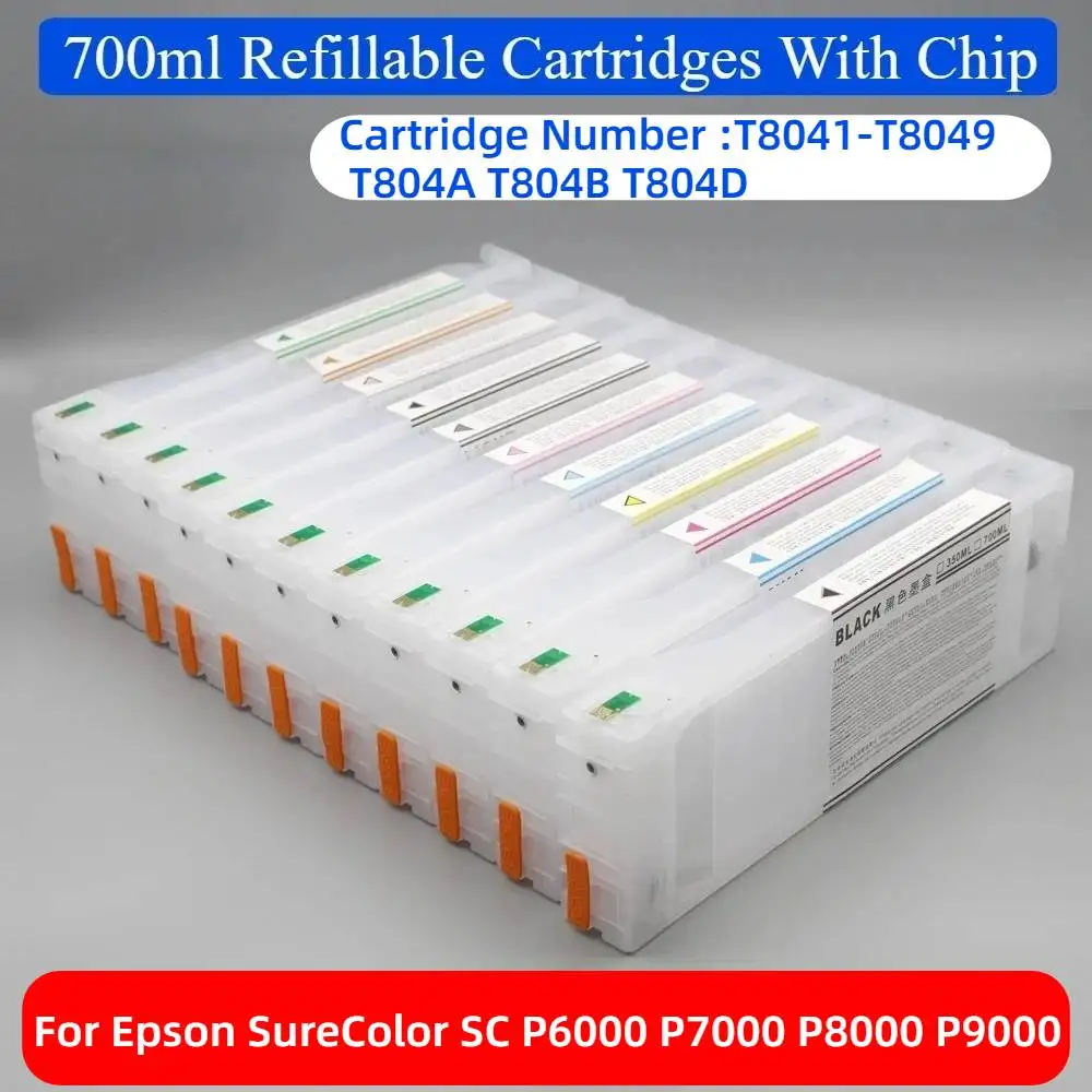 Многоразовый картридж для принтера P6000 P7000 P8000 с чипом для Epson Surecolor P6000 P7000 P8000 P9000 T8041-T8049 T804A T804B
Многоразовый картридж для принтера P6000 P7000 P8000 с чипом для Epson Surecolor P6000 P7000 P8000 P9000 T8041-T8049 T804A T804B
