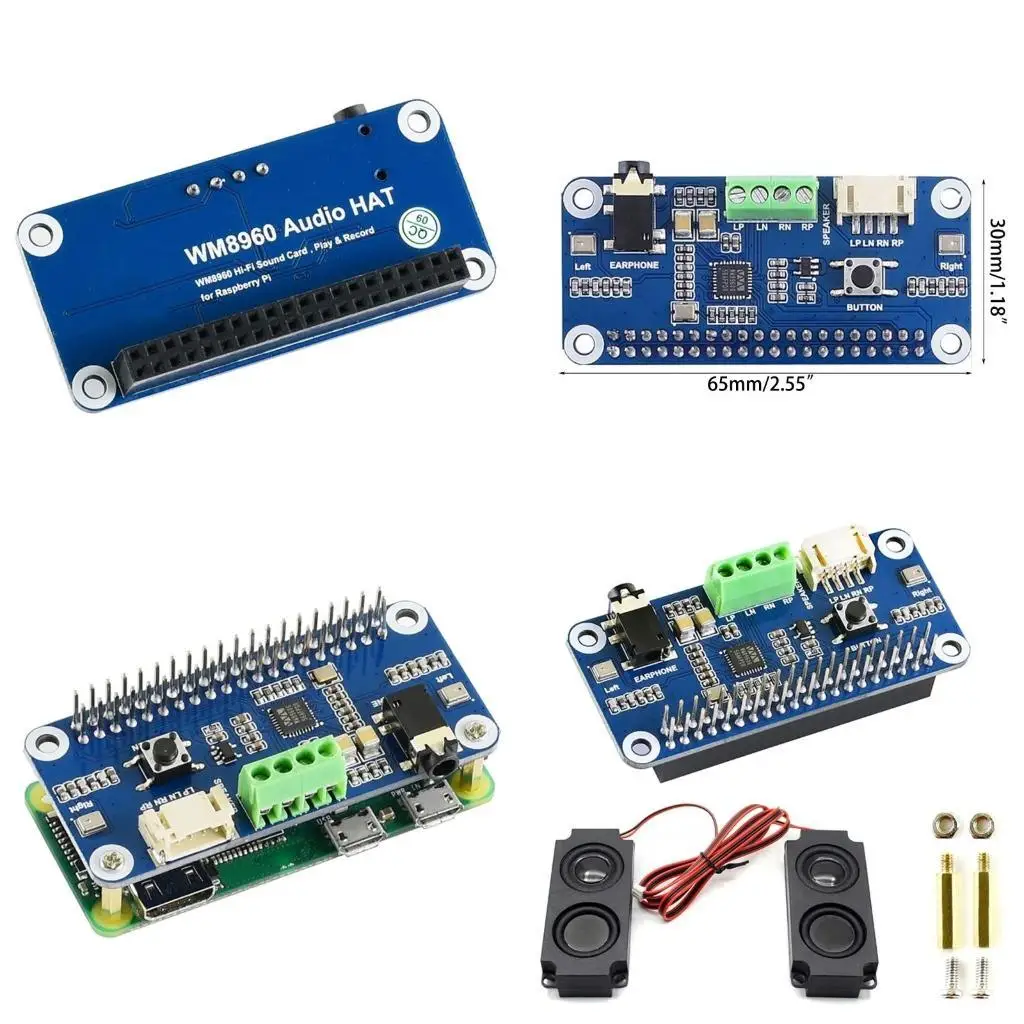 R53C For RaspberryPi 4B 3B+ 3B WM8960 Board Developement Expansion Board HAT Codec Speaker with Small Speaker
R53C For RaspberryPi 4B 3B+ 3B WM8960 Board Developement Expansion Board HAT Codec Speaker with Small Speaker
