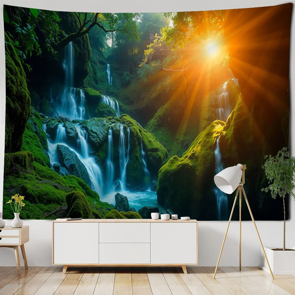 Natural Waterfall Scenery Aesthetic Printed Tapestry for Home Decor Ideal for Bedroom And Living Room Party Themes
Natural Waterfall Scenery Aesthetic Printed Tapestry for Home Decor Ideal for Bedroom And Living Room Party Themes