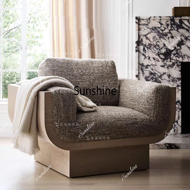Medieval wabi sandy wind solid wood single sofa simple fabric negotiation chair
Medieval wabi sandy wind solid wood single sofa simple fabric negotiation chair