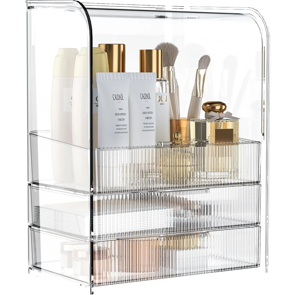 GearFusion 3 Tier Clear Cosmetic Organizer, Makeup Display Case with Lid & Drawers, Countertop Dresser Vanity Storage Box,
GearFusion 3 Tier Clear Cosmetic Organizer, Makeup Display Case with Lid & Drawers, Countertop Dresser Vanity Storage Box,