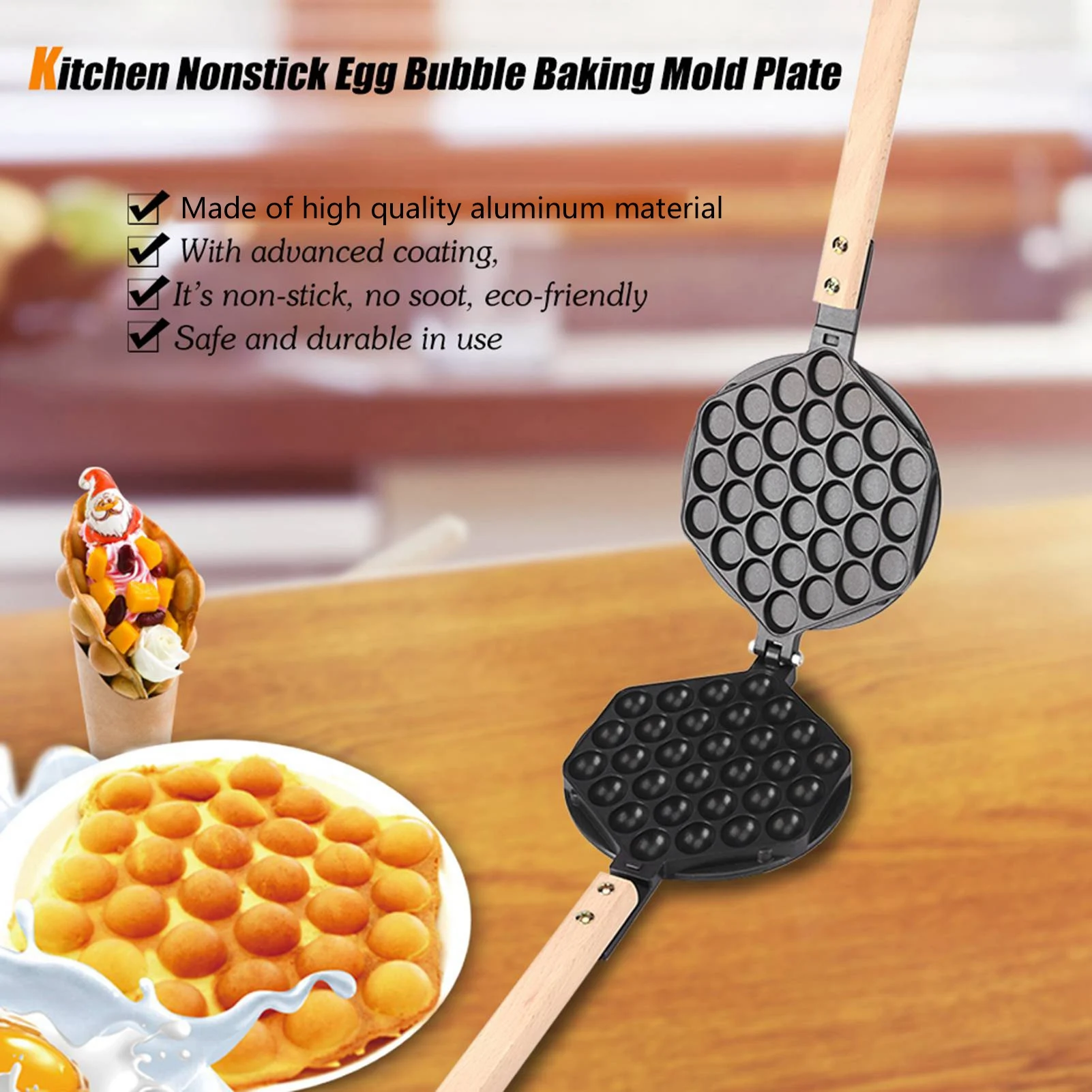 Commercial Non Stick Egg Puff Waffle Maker Pan Heavy Duty Cast Aluminum for Bubble Egg Waffle Takoyaki
Commercial Non Stick Egg Puff Waffle Maker Pan Heavy Duty Cast Aluminum for Bubble Egg Waffle Takoyaki