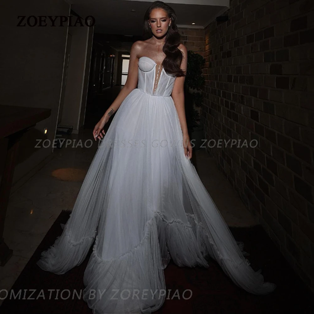 Simple A Line Tulle Sweetheart Princess Formal Wedding Dresses 2024 Ruched Sleeveless Bridal Gown Bride Dress Vestidos
Simple A Line Tulle Sweetheart Princess Formal Wedding Dresses 2024 Ruched Sleeveless Bridal Gown Bride Dress Vestidos