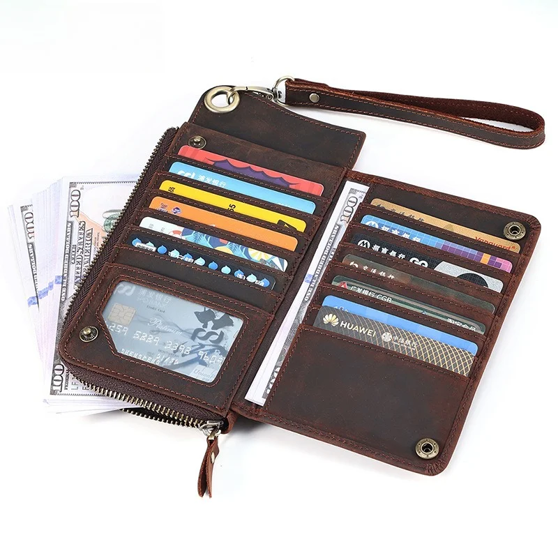 Clutch Bag Leather Multi-card Long Wallet Business Retro Men's Bag Crazy Horse Leather Fashion RFID Wallet for Men
Clutch Bag Leather Multi-card Long Wallet Business Retro Men's Bag Crazy Horse Leather Fashion RFID Wallet for Men