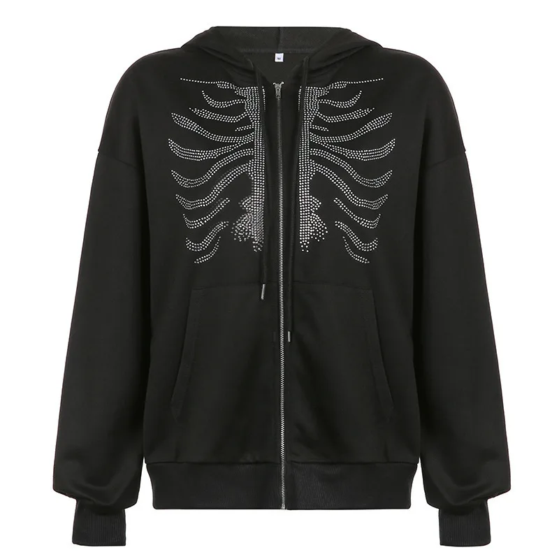 Trendy street casual style breastbone rhinestone zipper hooded loose sports hoodie autumn and winter men's and women's
Trendy street casual style breastbone rhinestone zipper hooded loose sports hoodie autumn and winter men's and women's