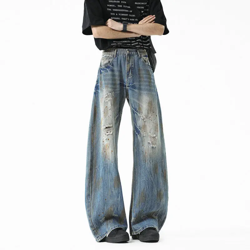 TANGZ Studio Men's Distred Denim Jeans Summer Casual Straight Loose Fit Jeans Waed Effect American Sle Dir Look
TANGZ Studio Men's Distred Denim Jeans Summer Casual Straight Loose Fit Jeans Waed Effect American Sle Dir Look