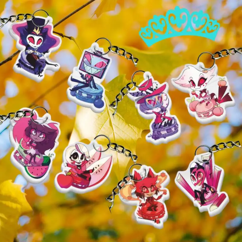 Anime Cartoons Acrylic Key Chain for Hazbin Hotel Alastor Vaggie Angel Dust Vox Charlie Fruit Theme Q Version Backpack Pendant
Anime Cartoons Acrylic Key Chain for Hazbin Hotel Alastor Vaggie Angel Dust Vox Charlie Fruit Theme Q Version Backpack Pendant