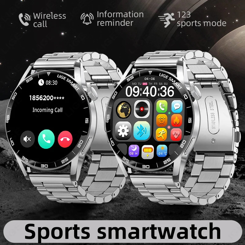 LIGE Men Smart Watch 2026 Heart Rate Blood Oxygen Monitor 1.38'' HD Screen Bluetooth Call Watches Waterproof Business Smartwatch
LIGE Men Smart Watch 2026 Heart Rate Blood Oxygen Monitor 1.38'' HD Screen Bluetooth Call Watches Waterproof Business Smartwatch