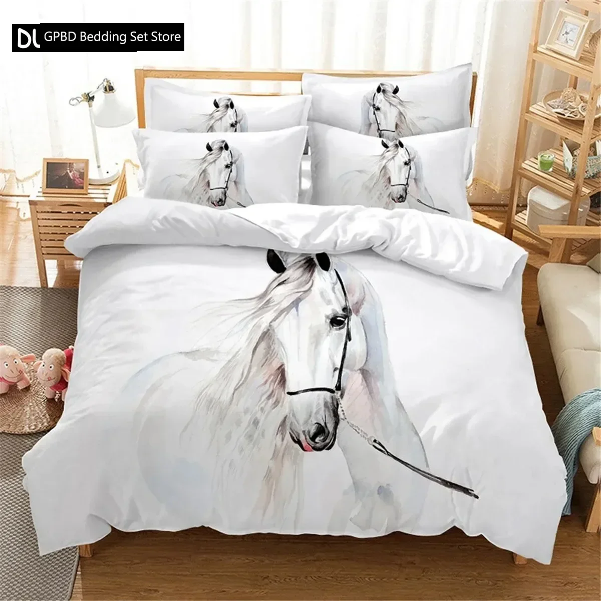 White Horse Bedding Set Queen Bedding Duvet Cover Set Bedding Set Bed Cover Cotton Queen Bedroom Bed Cover
White Horse Bedding Set Queen Bedding Duvet Cover Set Bedding Set Bed Cover Cotton Queen Bedroom Bed Cover