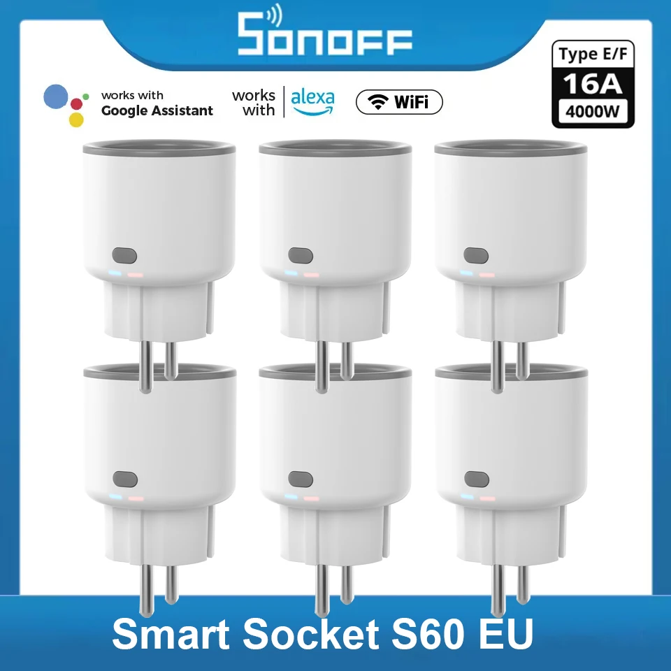 SONOFF S60 EU Wi-Fi розетка умный дом вилка монитор питания розетка голос/eWeLink дистанционное управление Alexa Google SmartThings сцена
SONOFF S60 EU Wi-Fi розетка умный дом вилка монитор питания розетка голос/eWeLink дистанционное управление Alexa Google SmartThings сцена