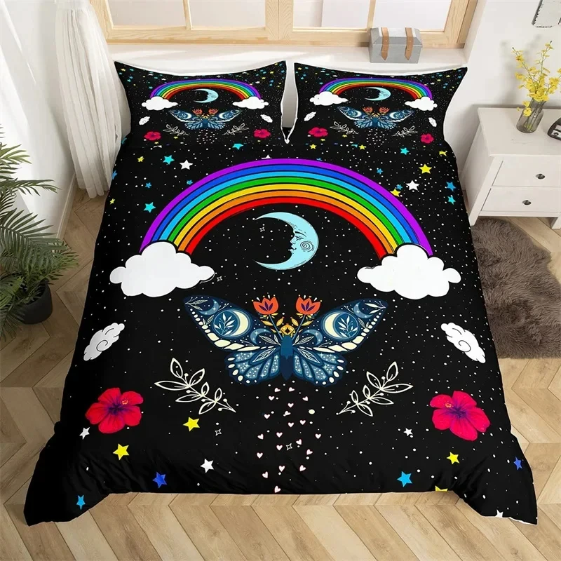 Galaxy Duvet Cover Bohemia Botanical Floral Bedding Set Microfiber Exotic Butterfly Moon Stars Comforter Cover King Queen Size
Galaxy Duvet Cover Bohemia Botanical Floral Bedding Set Microfiber Exotic Butterfly Moon Stars Comforter Cover King Queen Size