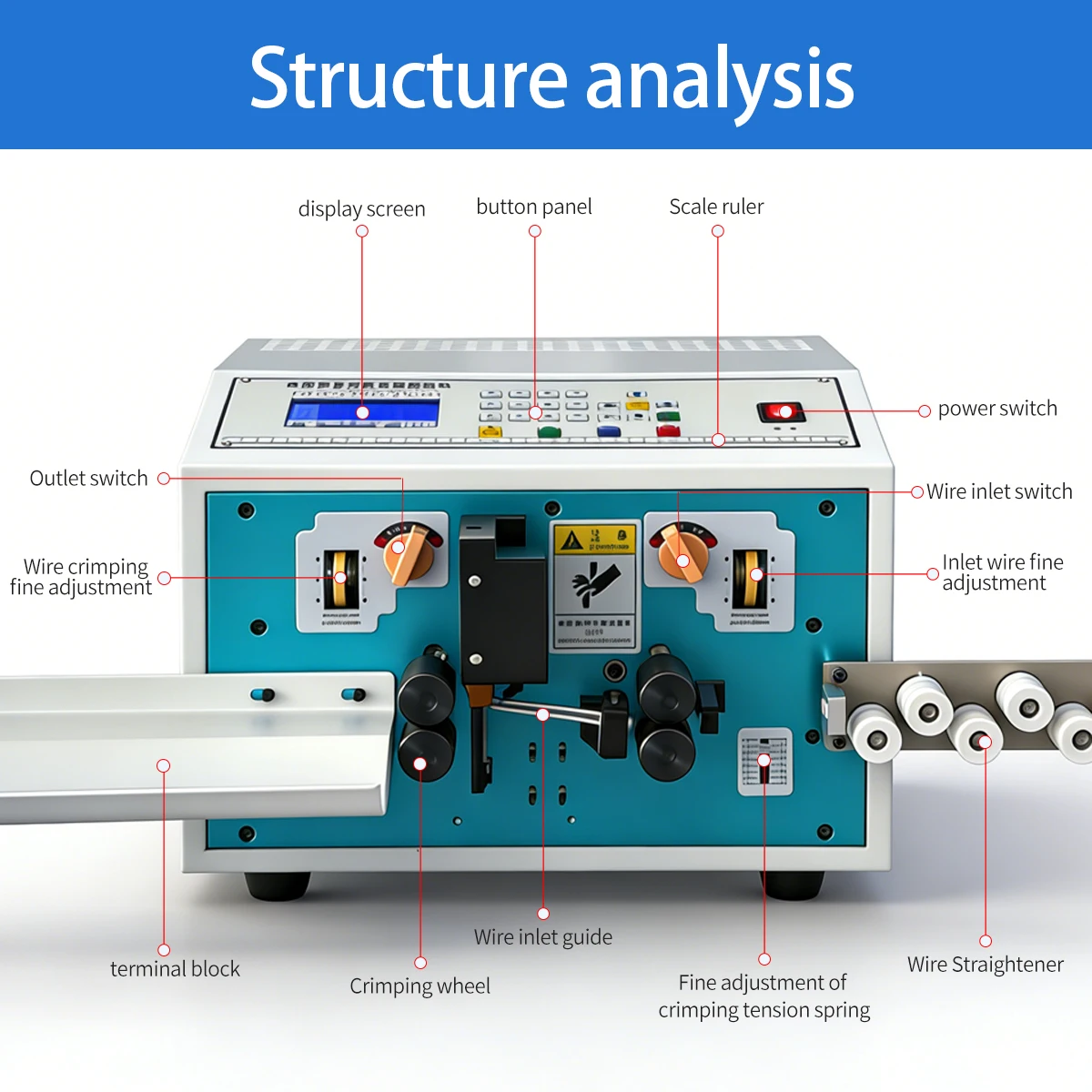 Automatic Wire Stripping Machine Cable Stripper, 6mm² Automatic Cable Cutting Tool Adjustable Length Wire Processing Tool
Automatic Wire Stripping Machine Cable Stripper, 6mm² Automatic Cable Cutting Tool Adjustable Length Wire Processing Tool