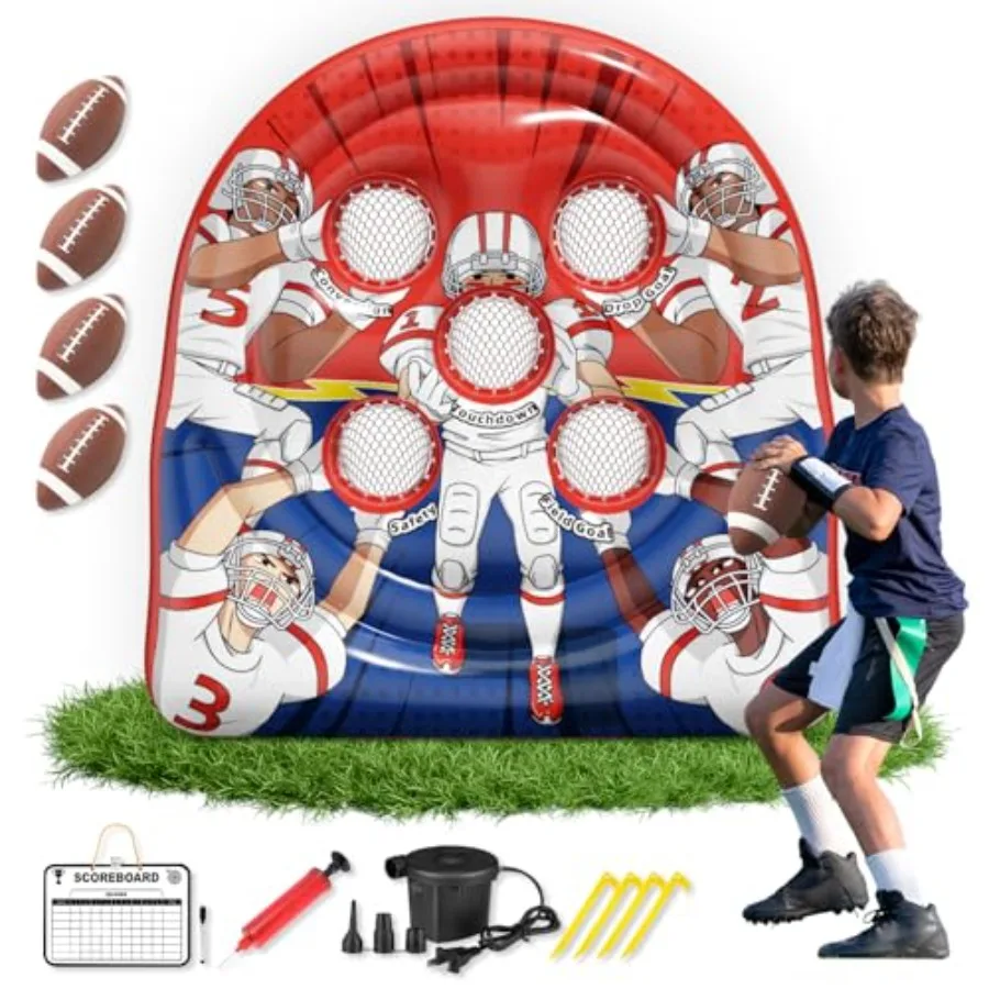 6Feet Giant Iatable Football Target Toss Game - Fun Indoor and Outdoor Yard Games for and Adults, Football Party Throwing Games
6Feet Giant Iatable Football Target Toss Game - Fun Indoor and Outdoor Yard Games for and Adults, Football Party Throwing Games