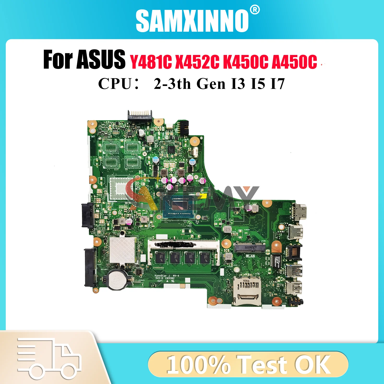 X450CA Материнская плата для ноутбука ASUS VivoBook K450C X450C Y481C X450CL X452C A450C X450CC X450CP Материнская плата с процессором I3 I5 I7 stk
X450CA Материнская плата для ноутбука ASUS VivoBook K450C X450C Y481C X450CL X452C A450C X450CC X450CP Материнская плата с процессором I3 I5 I7 stk