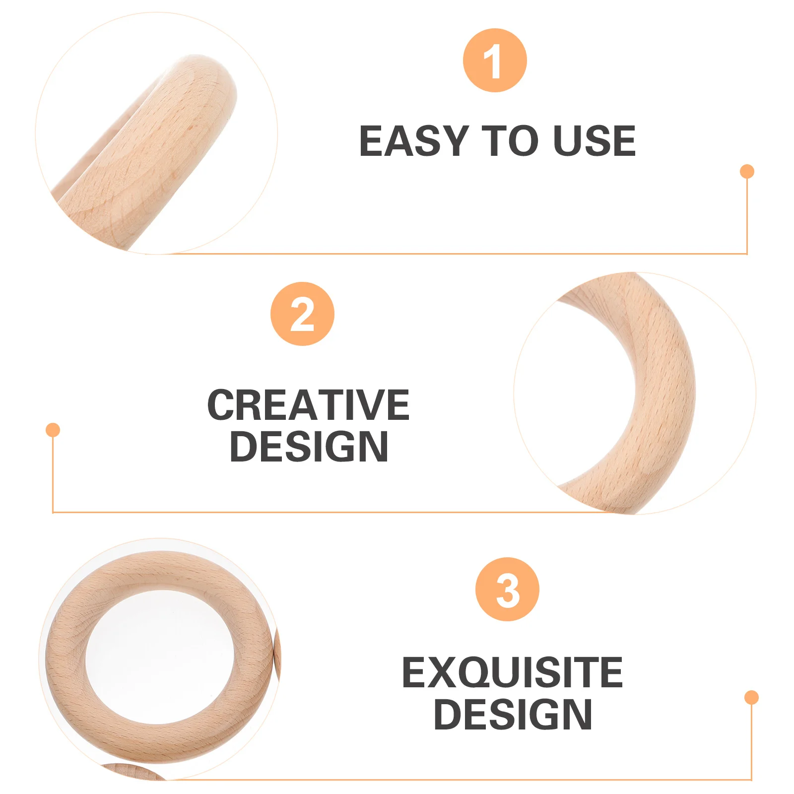 6Pcs Newborn Wood Natural Wooden Circle for Relief Jaw Development Grasping Skill Tool
6Pcs Newborn Wood Natural Wooden Circle for Relief Jaw Development Grasping Skill Tool