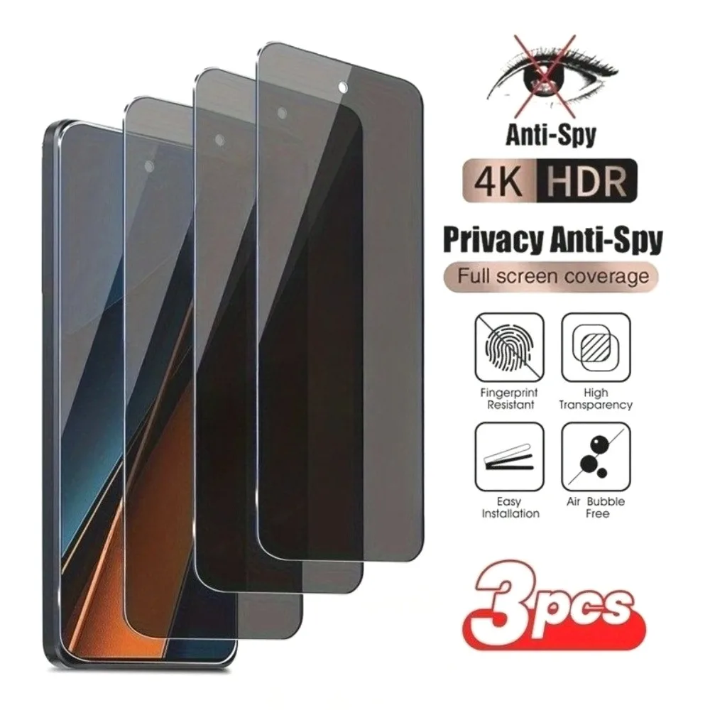 3Pcs Anti-Spy Full Screen Protector For Xiaomi Poco X7 X6 X5 Pro X4 X3 GT Tempered Glass For Poco F7 Ultra F6 F5 Pro F4 F3 GT
3Pcs Anti-Spy Full Screen Protector For Xiaomi Poco X7 X6 X5 Pro X4 X3 GT Tempered Glass For Poco F7 Ultra F6 F5 Pro F4 F3 GT