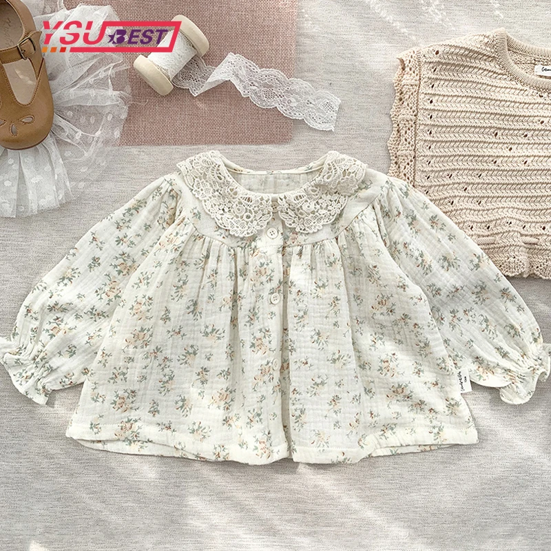 Children Clothes 2024 Spring Girls Floral Printed Blouses Toddlers Lace Embroidery Collar Long Sleeve Tops Baby Kids Soft Shirts
Children Clothes 2024 Spring Girls Floral Printed Blouses Toddlers Lace Embroidery Collar Long Sleeve Tops Baby Kids Soft Shirts
